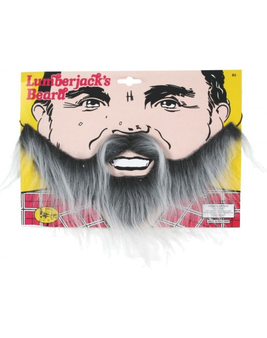 Mens Lumberjack Beard Grey Moustaches and Beards Male Halloween Costume main image 1